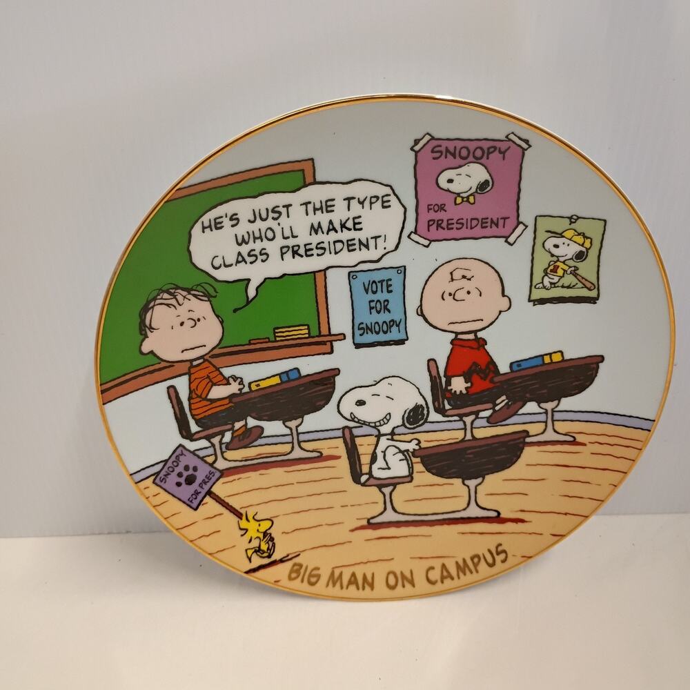 Danbury Mint Peanuts Magical Moments "Big Man On Campus" Collectors Plate